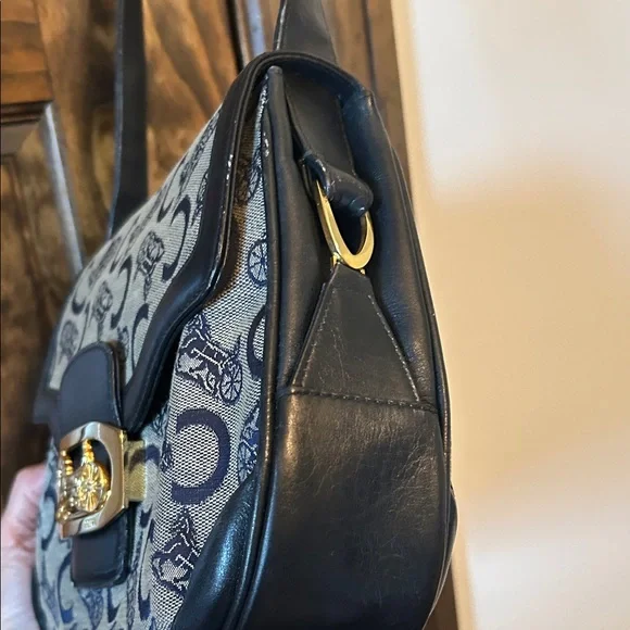 Celine Blue Monogram vintage Crossbody Gold Hardware - Picture 5 of 16
